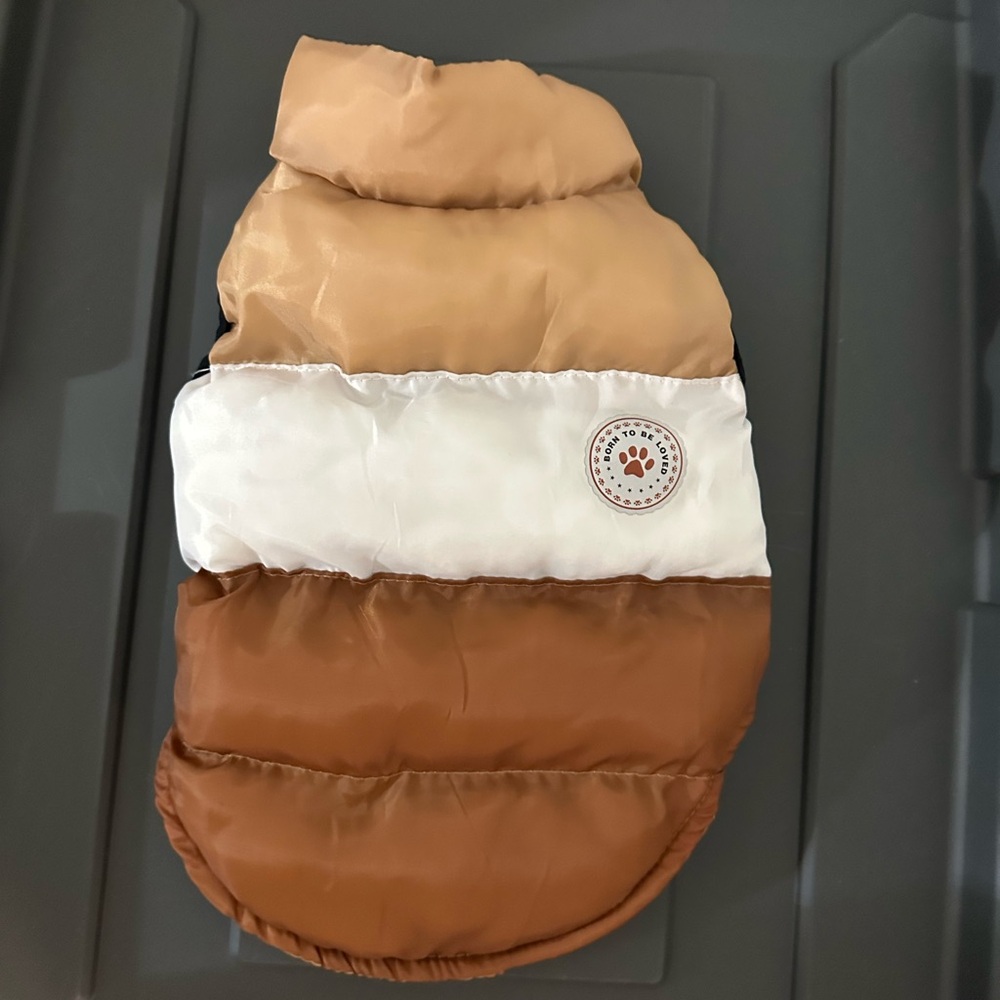 Tri-Color Dog Puffer Jacket - XS
